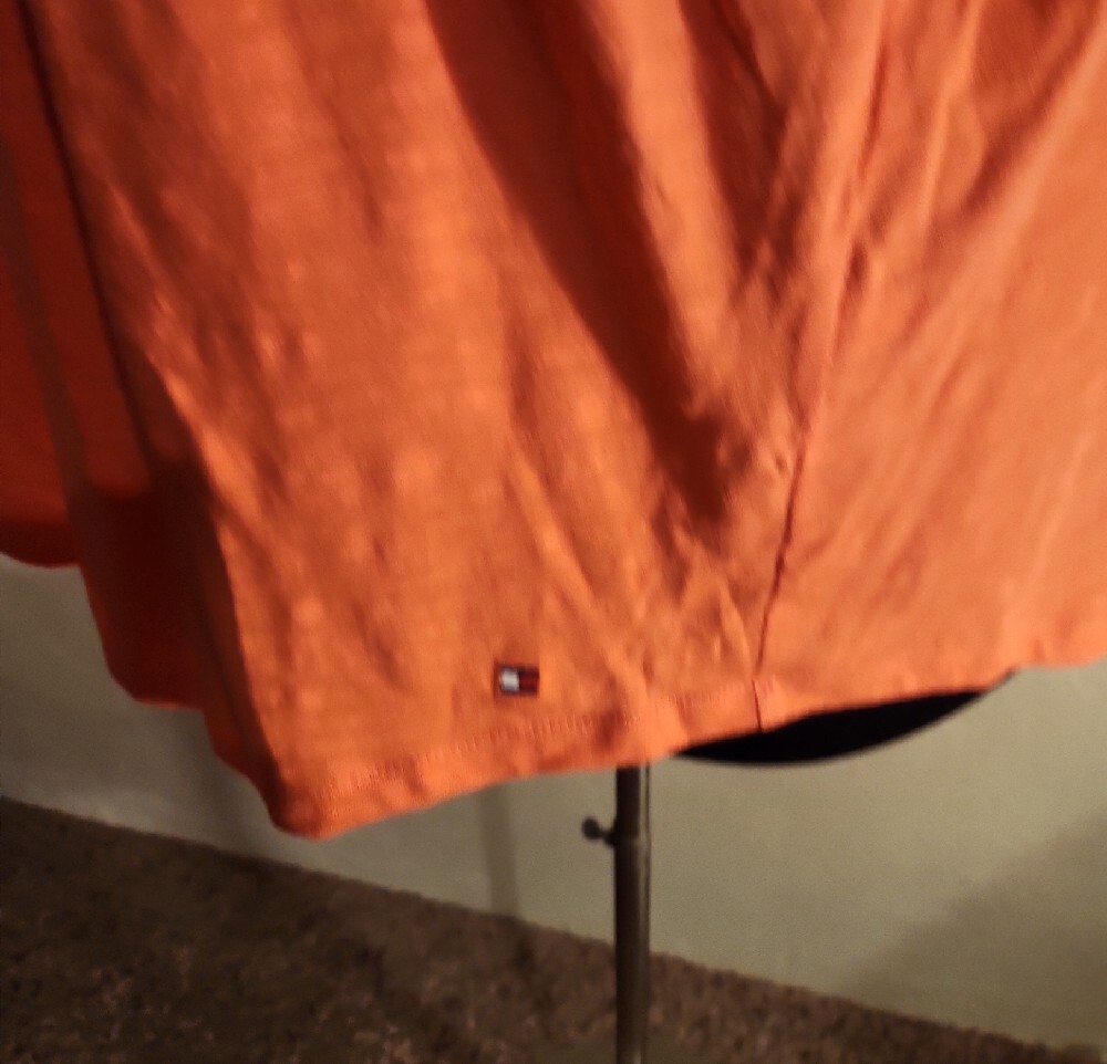 Tommy Hilfiger Women's 2X Crochet Yoke Short Sleeve Top in Coral Orange NWT - Picture 3 of 9